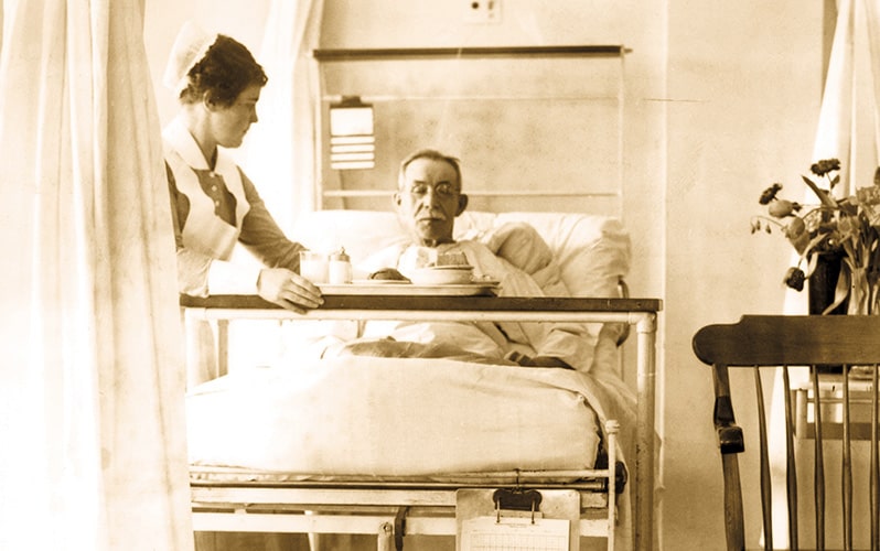 During the 1920s, nurses were also critical to the working of wards in which clinical research took place. Source: Courtesy MGH.
